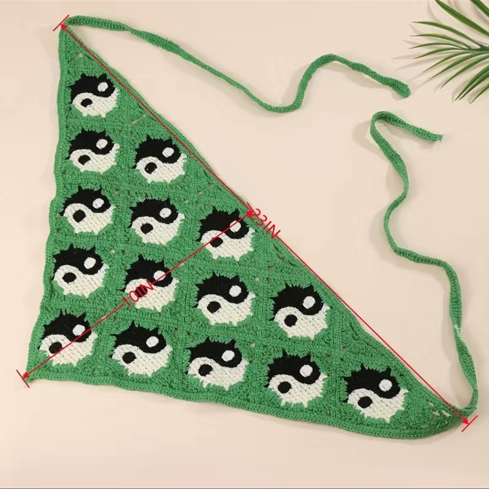 Bohemian Style Scarf Taichi Pattern Printed Crochet Triangle Scarf For Women🌼 - Picture 3 of 3